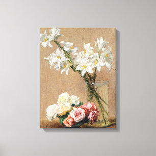 Rosen und Lilien von Henri Fantin–Latour Leinwanddruck