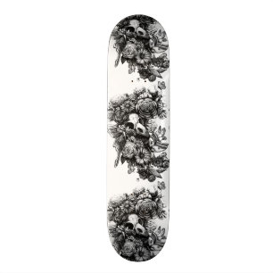 Rosen und Motten - Schwarzes Skateboard