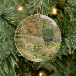 Rosen und Nelken von Elgood, Englischer Vintage-Ga Keramikornament