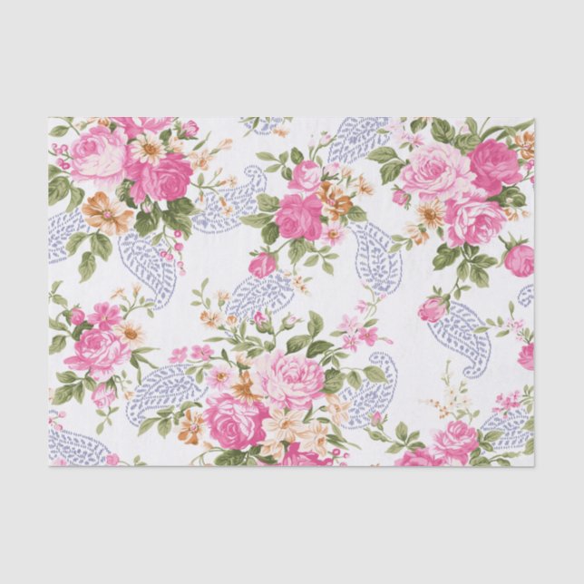 Rosen und Paisley Seidenpapier (Vorderseite)