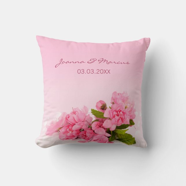 Rosen und Petalen, rosa Kissen (Vorderseite)