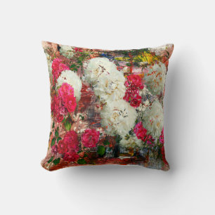Rosen und Pfingstrosen und Rosen, Mixed Media und Kissen
