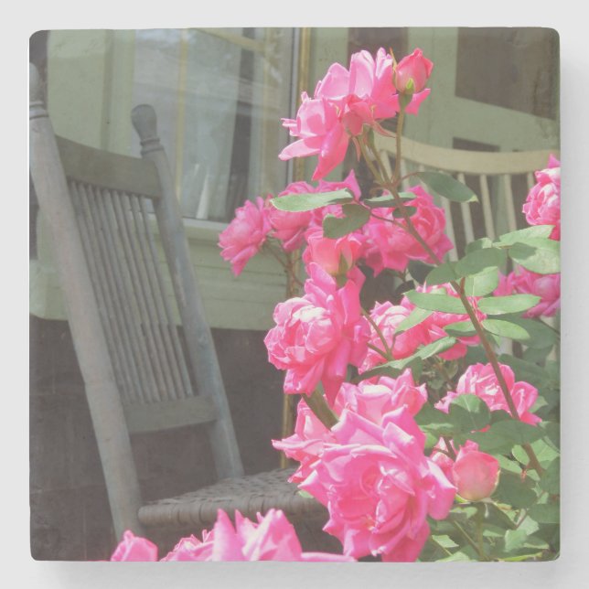 Rosen und Rocker - Martha's Vineyard Steinuntersetzer (Vorderseite)