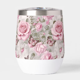 Rosen und Schmetterlinge Wasserfarbe