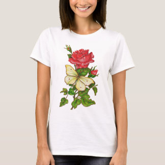 Rosen-und Schmetterlings-Shirt T-Shirt