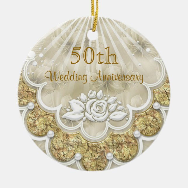 Rosen und Spitzee 50. Keramikornament (Vorne)