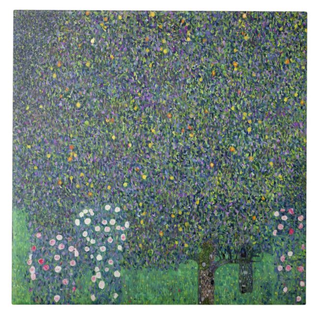 Rosen unter den Bäumen, c.1905 Fliese (Vorderseite)