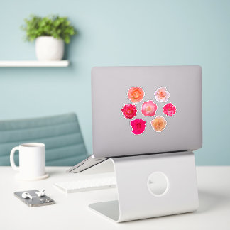 Rosen-Vinyl-Aufkleber-Set – 7 einzigartige Blüten Aufkleber
