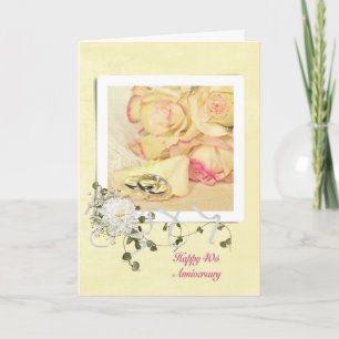 Rosen zum 40. Hochzeitstag Karte