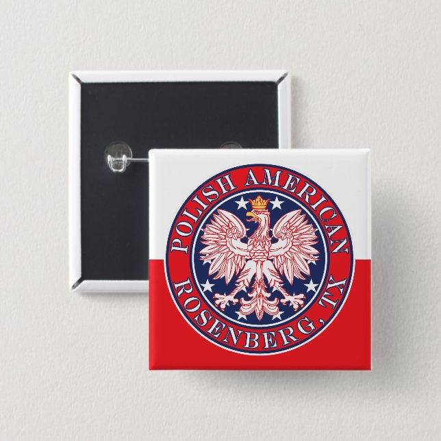 Rosenberg Texas Polnischer Adler Button (Vorne & Hinten)