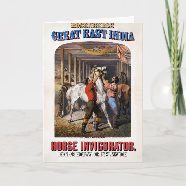 Rosenbergs "Great East India Horse Invigorator". Karte (Vorderseite)