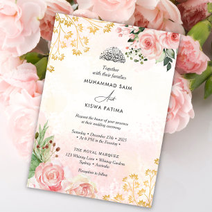 Rosenbläserische islamische Hochzeit Einladung