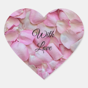 Rosenblättrige Rosenblätter Herz-Aufkleber