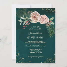 Rosenblume auf Christlicher Hochzeit Einladung