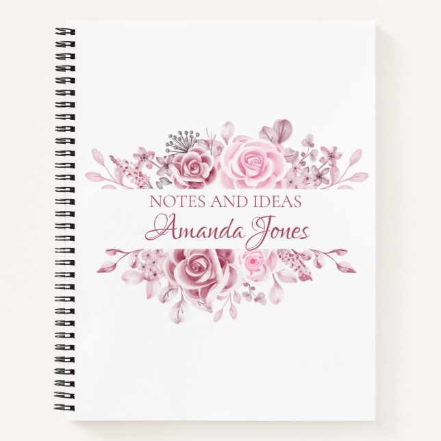 Rosenblume Individuelle Name Notizbuch (Vorderseite)