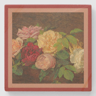 Rosenblumenarrangement Steinuntersetzer