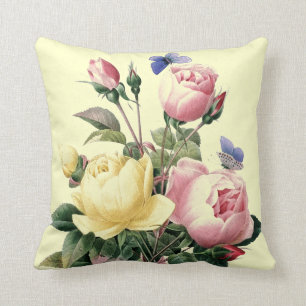 Rosenblumenstrauß Redoute Kissen