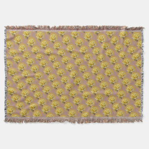 Rosenblüten-Decke Gelbe Rosen-Wurfdecke Geschenk Decke