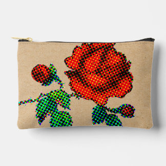 Rosenblüten-Halfton auf braunem Papier, Fine Art Zubehörtasche