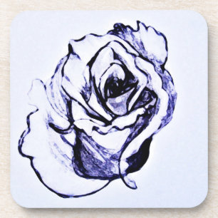 Rosenblüten Handschizze Getränkeuntersetzer