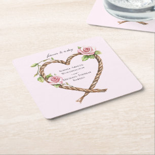 Rosenblütenhochzeit Rechteckiger Pappuntersetzer