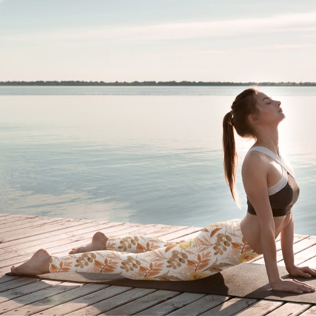 Rosenblütenrosen Vintag Leggings (boho yellwo botenical roses floral leggings)