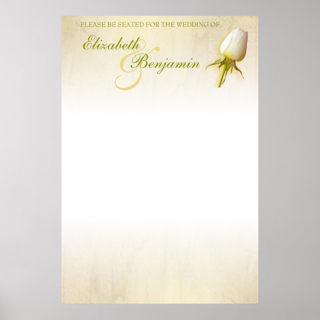 Rosenbügel für Hochzeitssitzplatine Poster (Vorne)