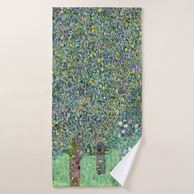 Rosenbüsche unter den Bäumen, Gustav Klimt Badehandtuch (Badehandtuch)