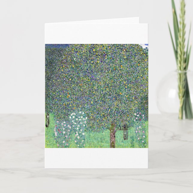 Rosenbüsche unter den Bäumen, Gustav Klimt Karte (Vorderseite)