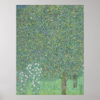 Rosenbüsche unter den Bäumen - Gustav Klimt