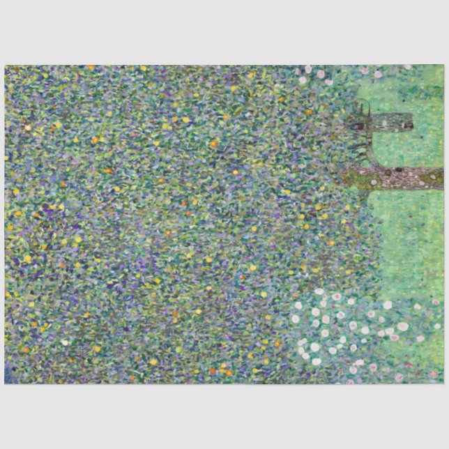 Rosenbüsche unter den Bäumen, Gustav Klimt Seidenpapier (Vorderseite)