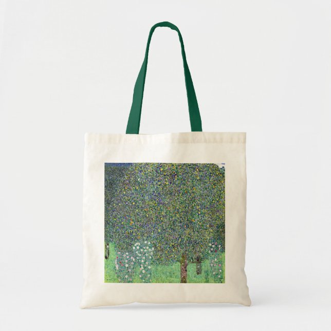 Rosenbüsche unter den Bäumen, Gustav Klimt Tragetasche (Vorne)
