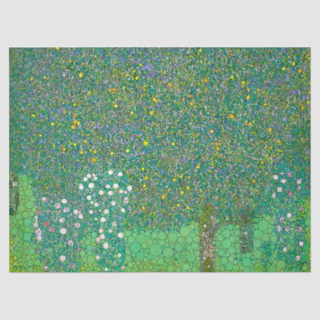 Rosenbüsche unter den Bäumen von Nach Gustav Klimt Seidenpapier (Vorderseite)