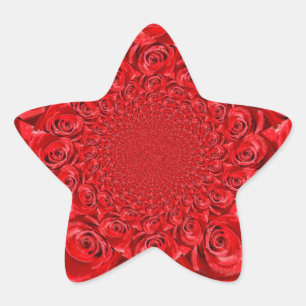 Rosenfarbene Welt: Florale Fantasie Stern-Aufkleber