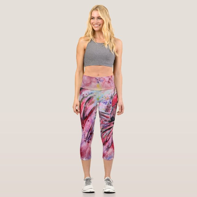 Rosenfedern Capri Leggings (Vorderseite)