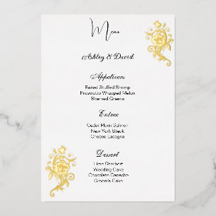 Rosenfolie Hochzeitsmenükarte Folieneinladung