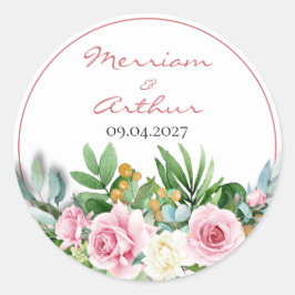 Rosengarnsticker Runder Aufkleber