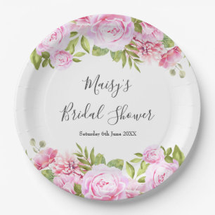 Rosengarten Floral-Braut-Shower Pappteller