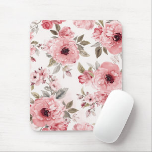 Rosengarten Rosa Wasserfarbe Floral Erröten Botani Mousepad