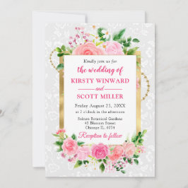 Rosengarten Sommerferien Blume Goldene Foil Hochze Einladung