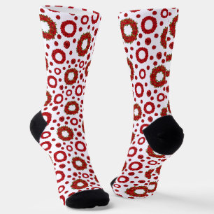 Rosengirlande-Polka-Muster für rote Rosenliebhaber Socken