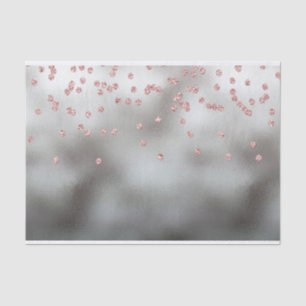 RosengoldGlitter Confetti auf Silber Seidenpapier