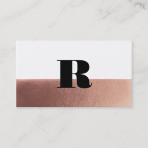 Rosengoldmonogramm-Imitatfolien-Geschäftskarte Visitenkarte