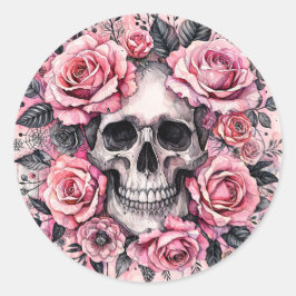 Rosengotik Runder Aufkleber