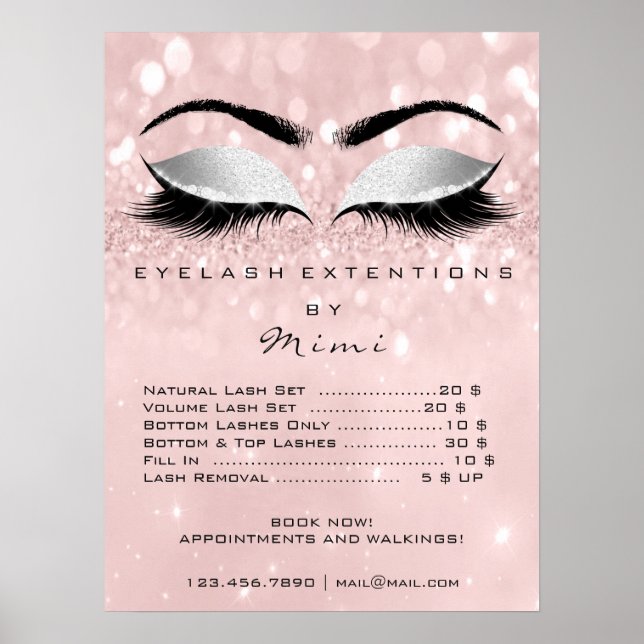 Rosengraue Haut Makeup Augen Lashes Preise Poster (Vorne)