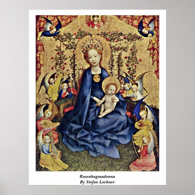 Rosenhagmadonna von Stefan Lochner Poster (Vorne)