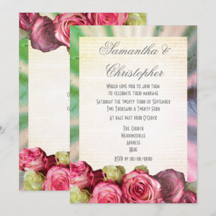 Rosenhochzeit Einladung