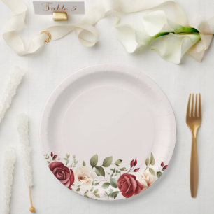 Rosenhochzeit Pappteller