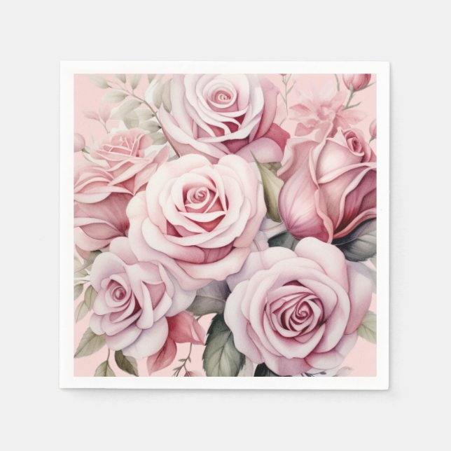 Rosenhochzeit Serviette (Vorderseite)