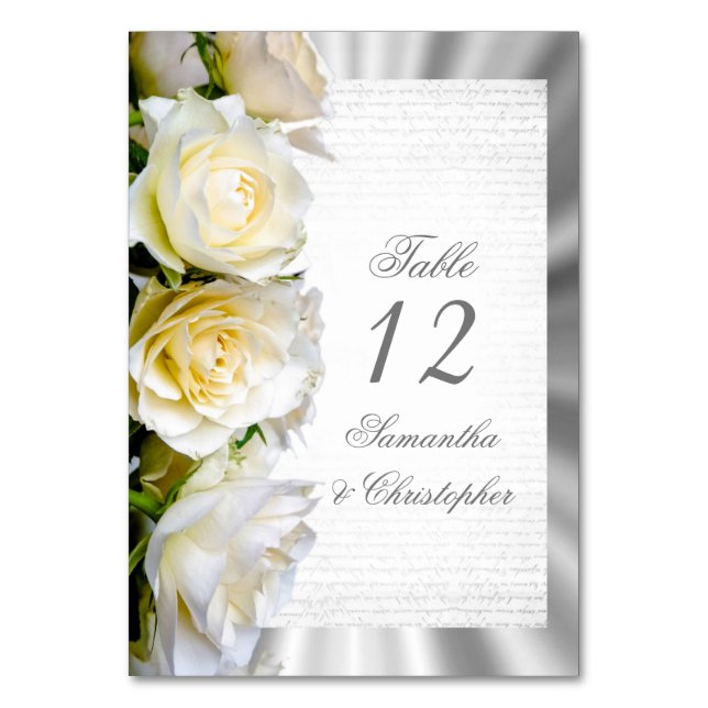 Rosenhochzeit-Tischnummer Tischnummer (Vorderseite)